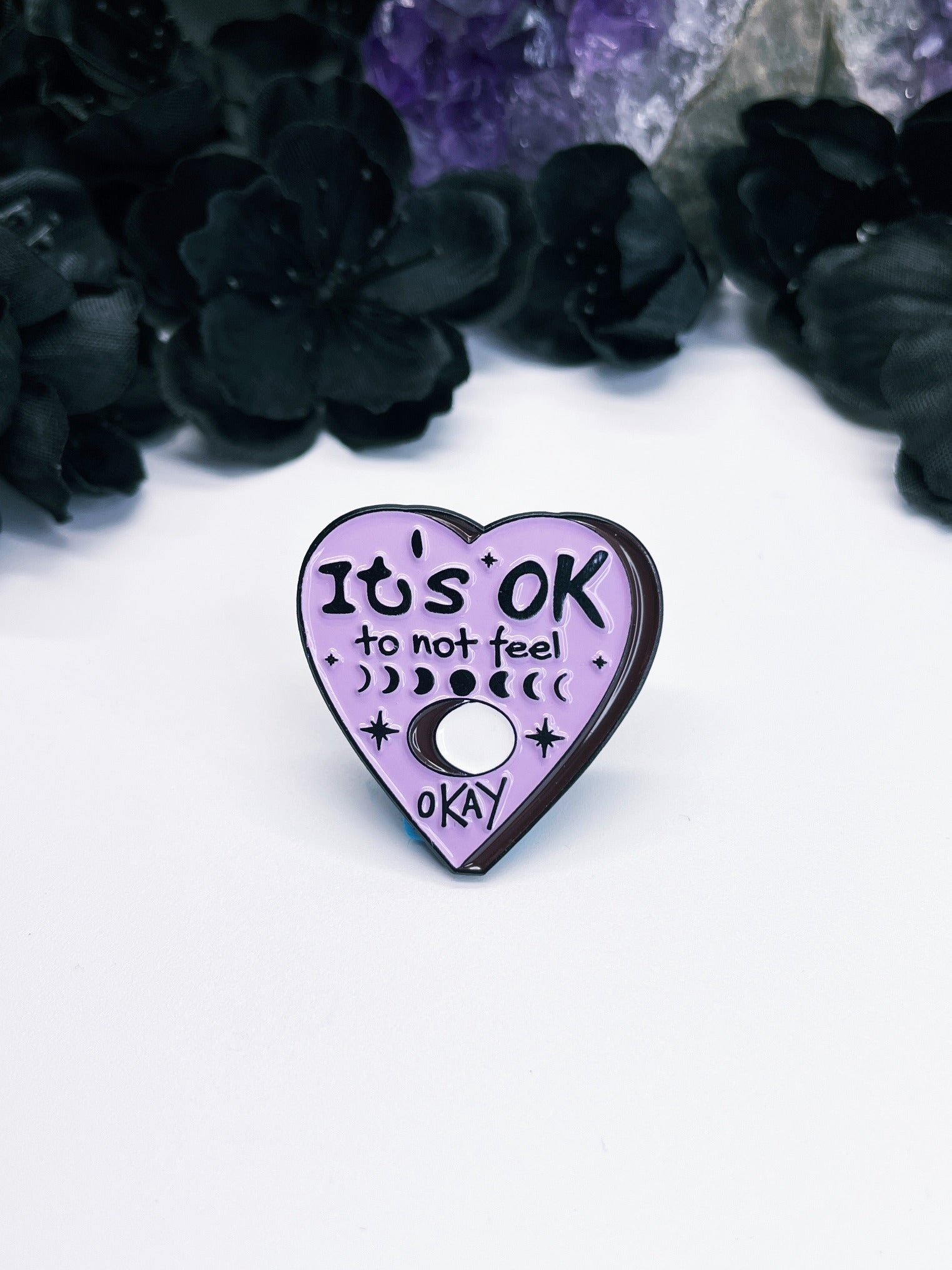 "It's okay to not feel okay" Purple Heart Enamel Pin