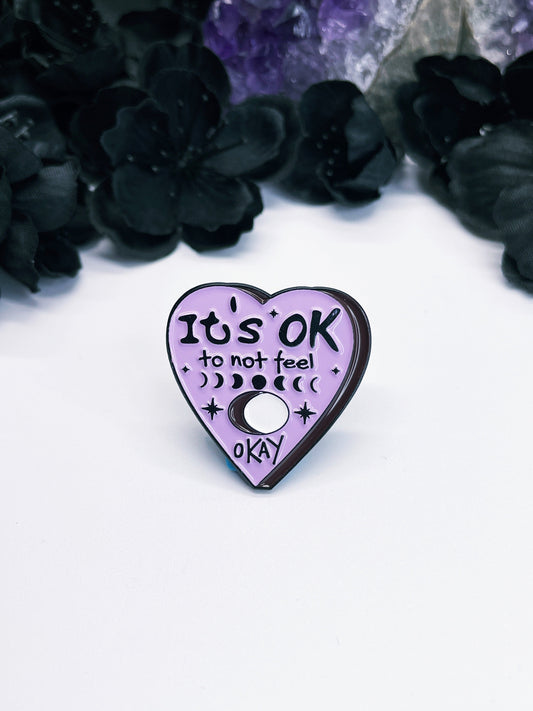 "It's okay to not feel okay" Purple Heart Enamel Pin