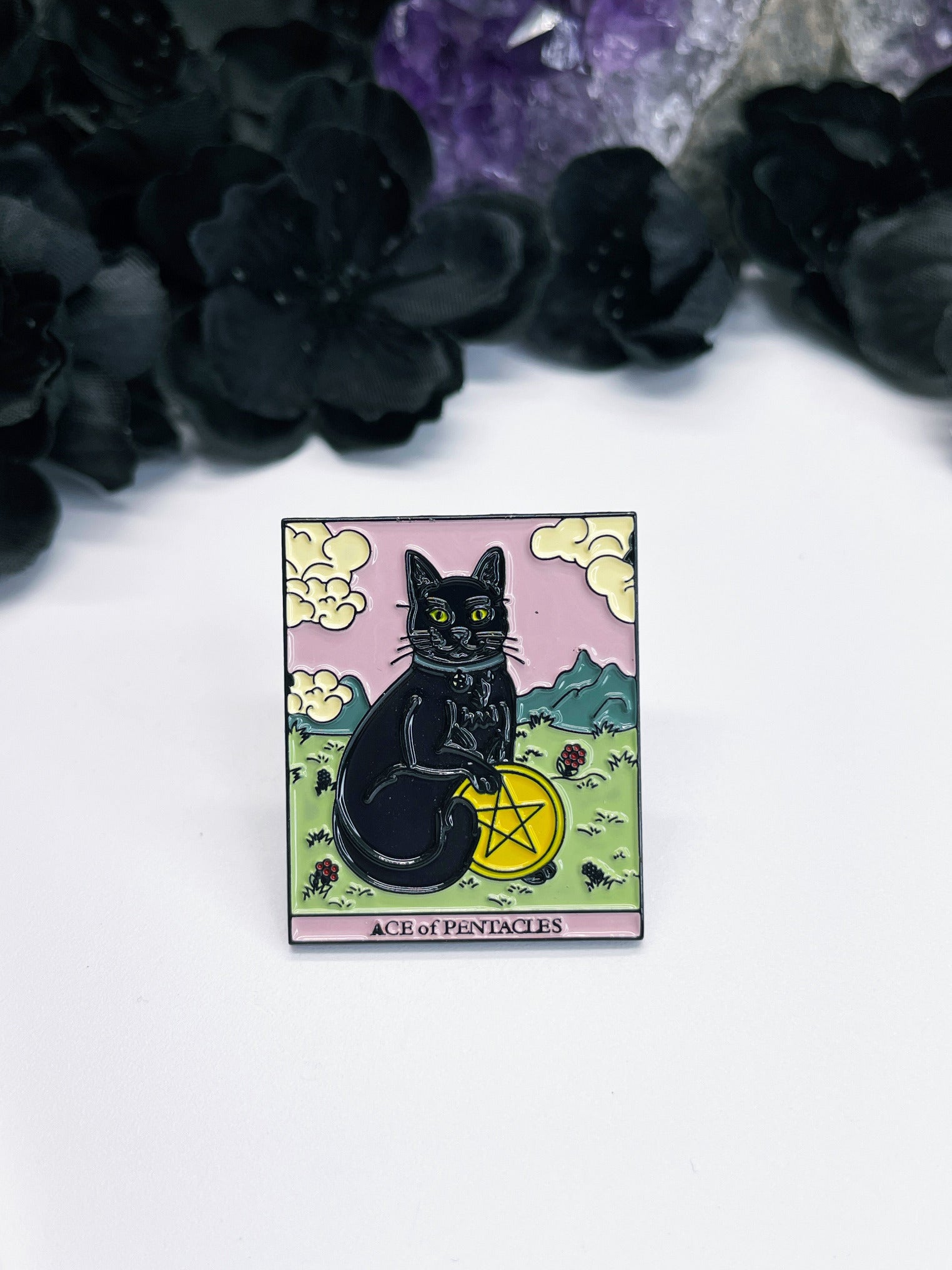 "Ace of Pentacles" Cat Tarot Card Enamel Pin