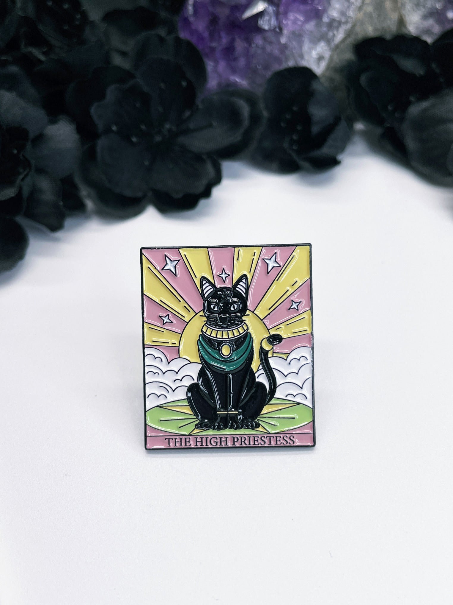 "The High Priestess" Cat Tarot Card Enamel Pin