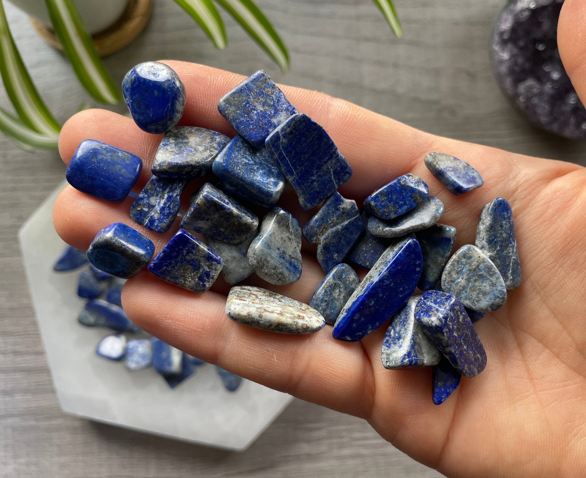 Lapis Lazuli Crystal Chips (25g) close up