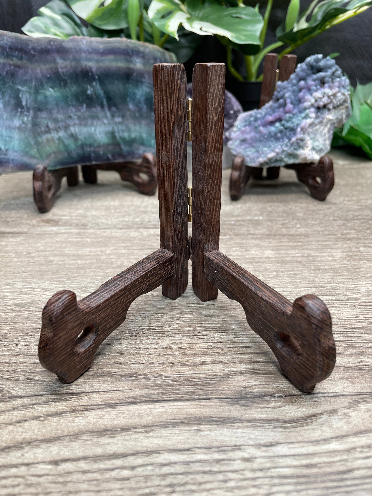 Wood Crystal Slab or Crystal Carving Stand