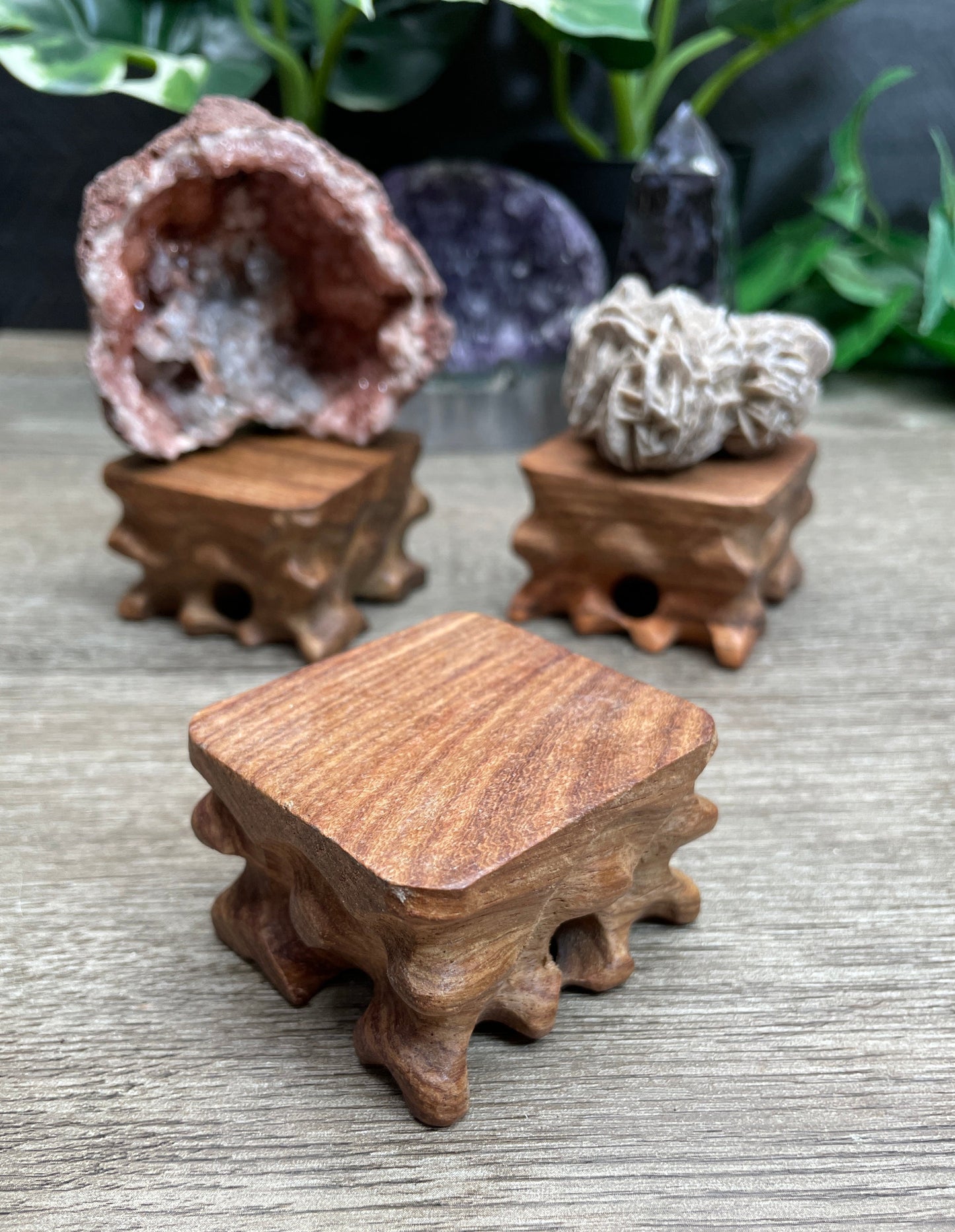 Wood Crystal Carving or Crystal Specimen Stand