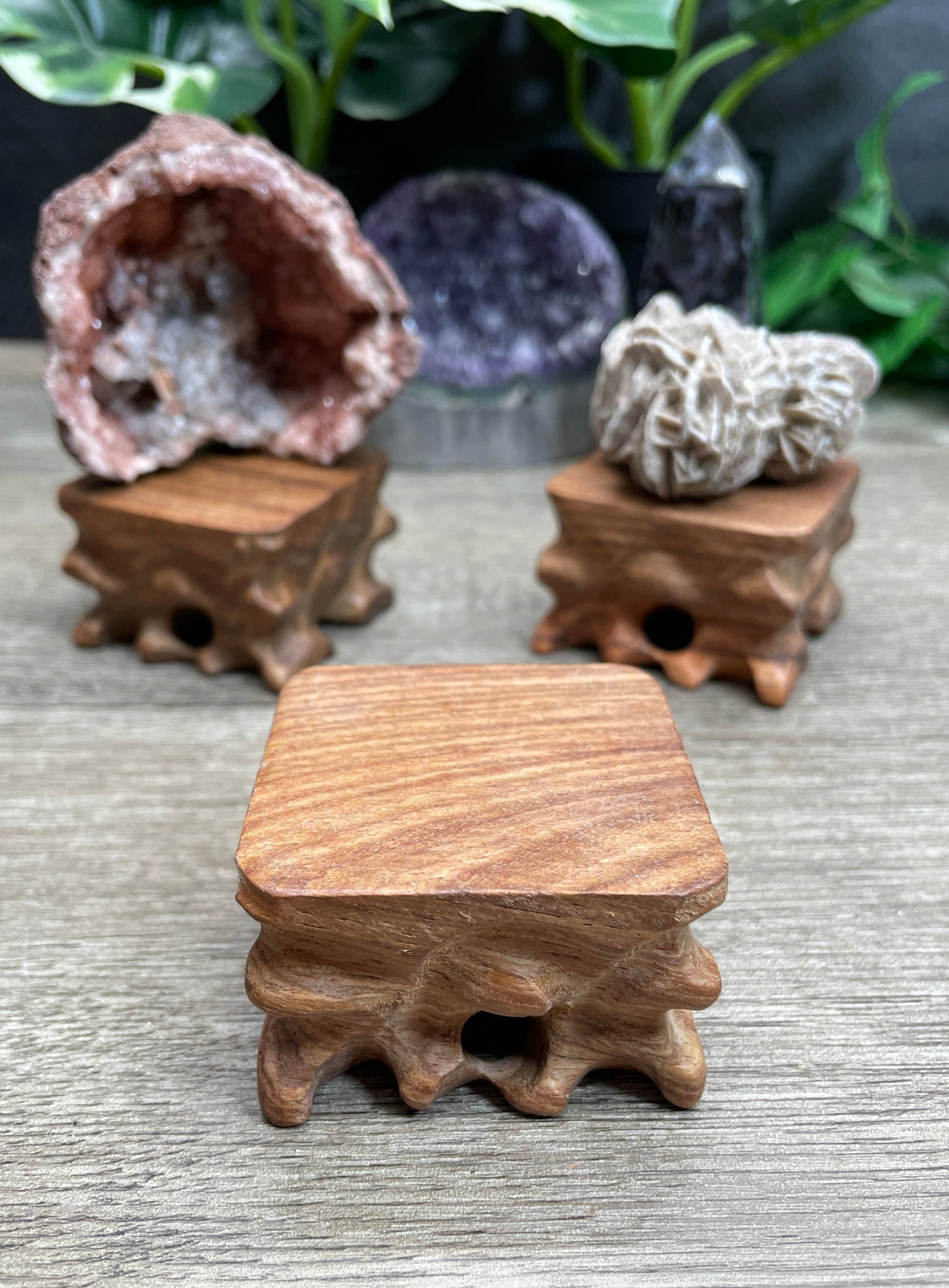 Wood Crystal Carving or Crystal Specimen Stand example