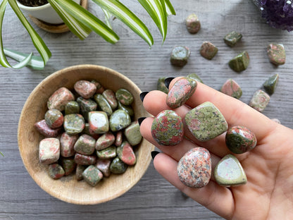 Unakite Tumbled Stone close up