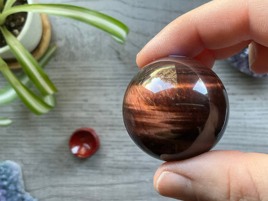 Red Tiger's Eye Crystal Sphere 37mm (B)