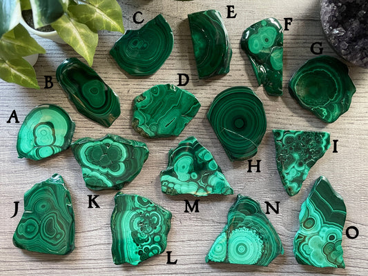 Malachite Polished Slabs (20-80g) front